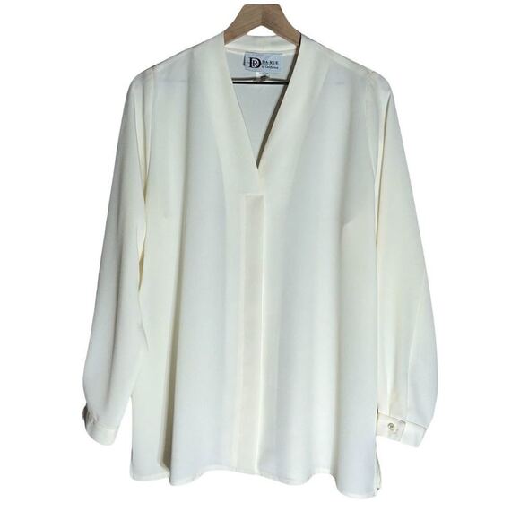 DA-RUE of California Elegant Cream Blouse - Size 14 - Picture 1 of 8
